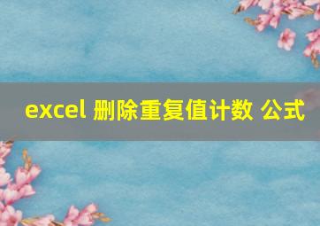 excel 删除重复值计数 公式